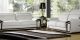 Fauteuil en cuir blanc et marron HAMILTON