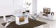 Table à manger extensible bois/laqué MANDY- Chêne/Blanc