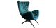 Fauteuil en velours ANGELA - Bleu