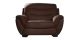 Fauteuil en Cuir grain semi-épais CORAL - Marron