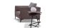 Fauteuil en velours SAMARA - Taupe/Marron