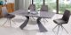 Table à manger extensible bois/laqué WEST - Noyer/Gris