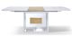 Table à manger extensible bois/laqué MANDY- Chêne/Blanc